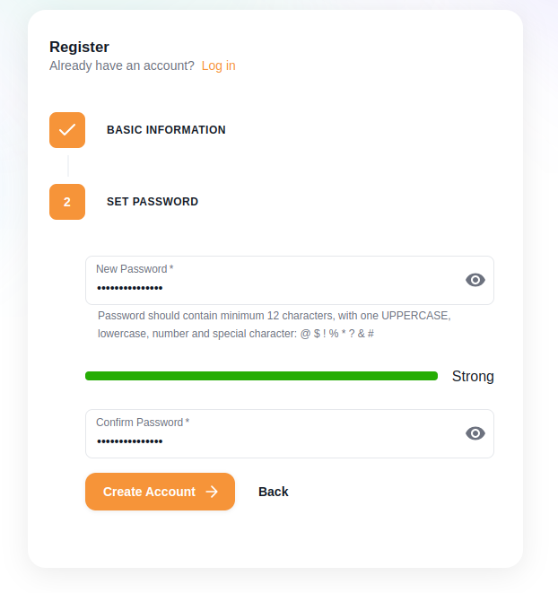 Basic information form